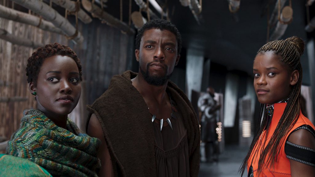 Nakia, T'Challa, and Shuri in Marvel's "Black Panther"